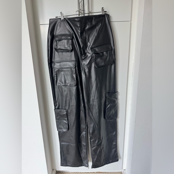 AFRM Sigmund Faux Leather Pant in Black size 30 - Picture 4 of 8